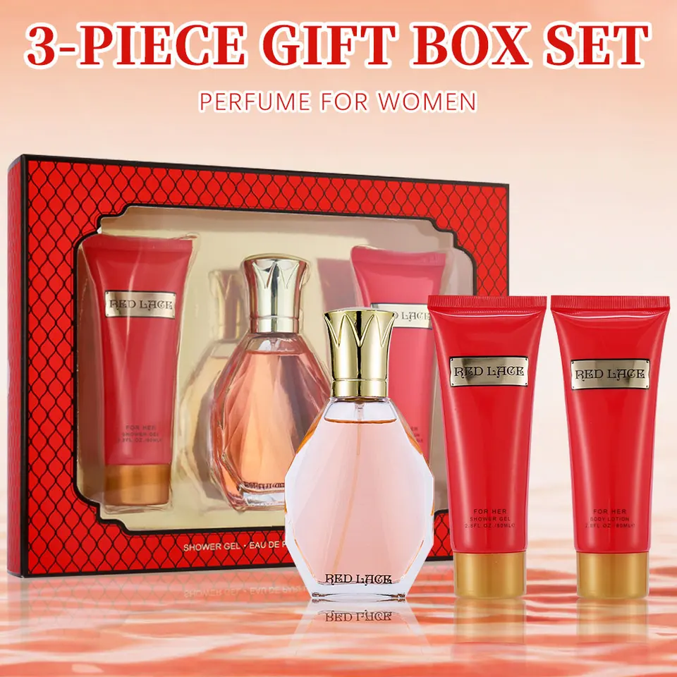 Darček a tela darček pre ženy a dievčatá 1,87fl.oz Eau de Parfum sprej 2.8fl.oz sprchový gél 2.8fl.oz telové mlieko Ženy Vôňa