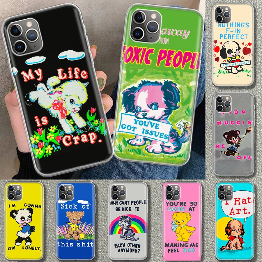 Darčeky ovce Art Dog My Life Is Crap Peter Case pre iPhone 11 12 13 14 15 16 Pro Max Apple xs xr 7 plus 8 + Prispôsobenie umenia