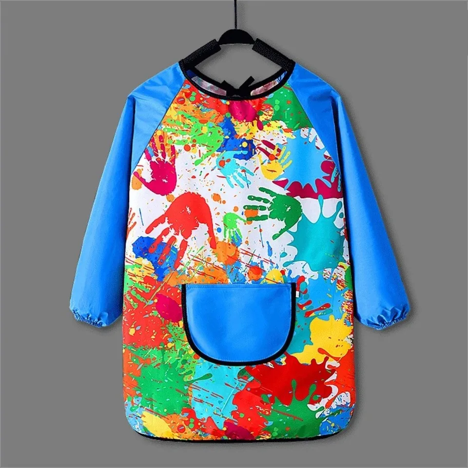 Darčeky polyester deti maľujú zásteru s dlhým rukávom vodotesné varenie zástery Cosplay kostýmy Art Art Bibs