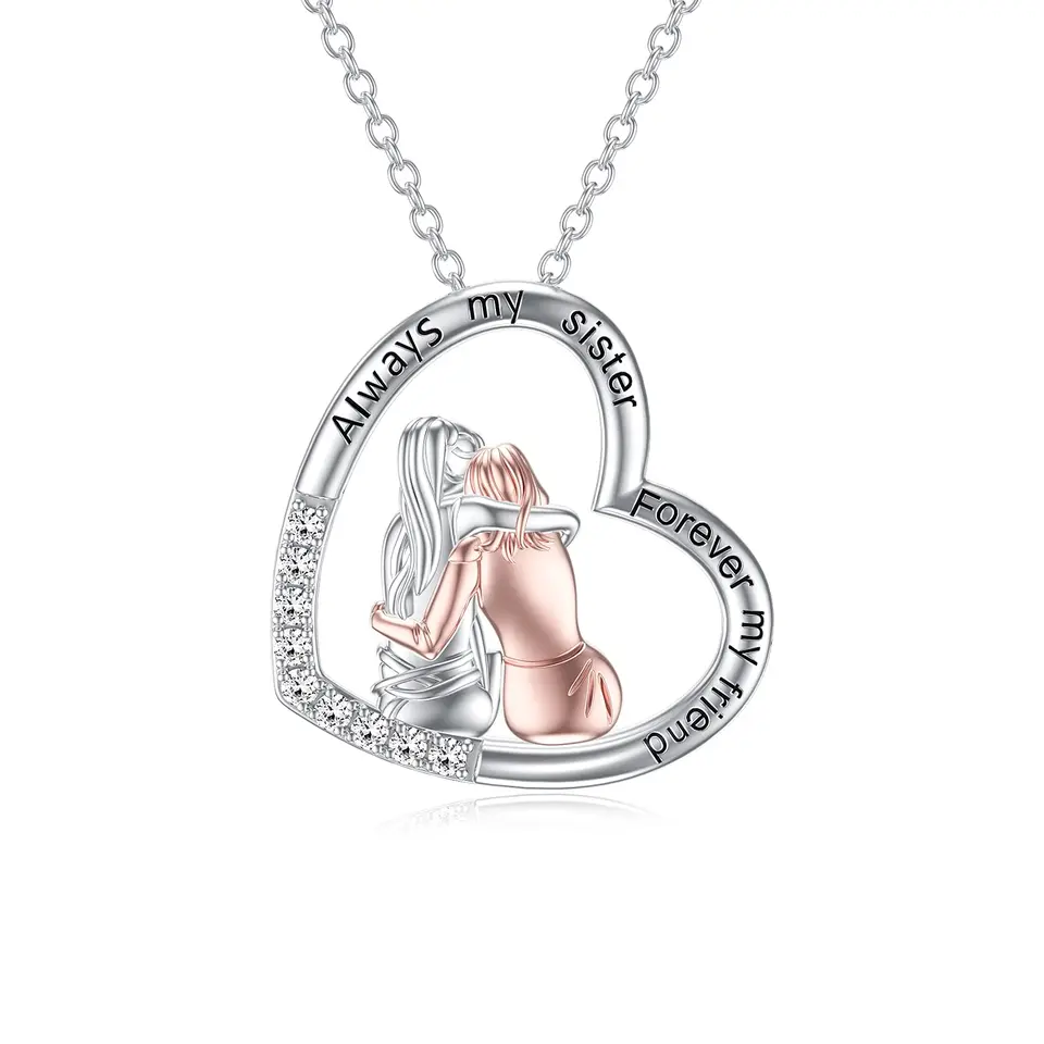 Darčeky sestry od sestry. 925 Náhrdelník Sterling Silver, 925 Sterling Silver, pre ženy, ktoré nosia.