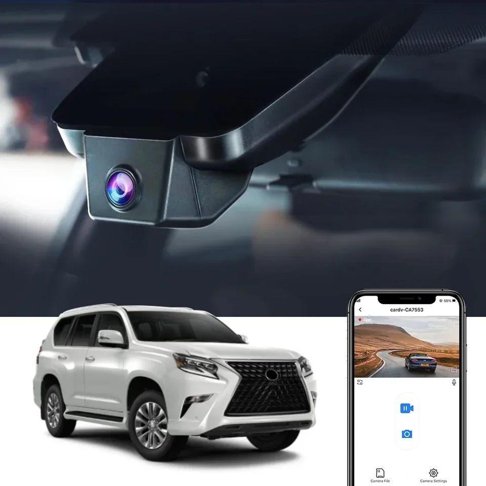 Dash Cam for Lexus GX460 GX 460 pre Toyota Land Cruiser Prado J150 150 2020 2021 2022 2023, Fitcamx Car DVR Dashcam Camera 4K