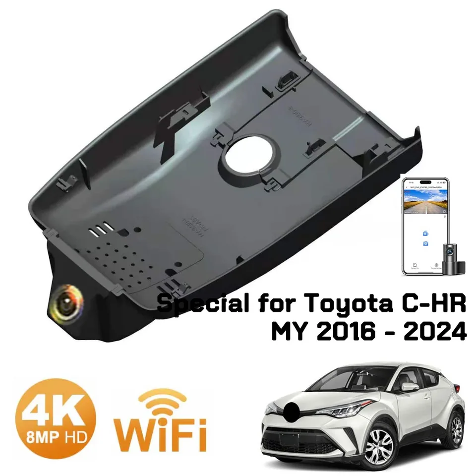 Dashcam predná a zadná palubná vačka 4K WiFi Dual Car Camera pre Toyota Chr C HR CH R 2024 2023 2022 2021 2020 2019 2018 2018 2017 2016