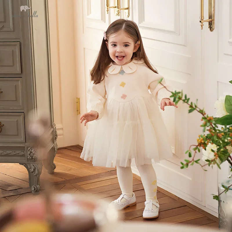 Dave Bella Girl's Dress Detská jesenná princezná šaty kúzlo sladké elegantné krásne módne párty vonkajšie db3235976