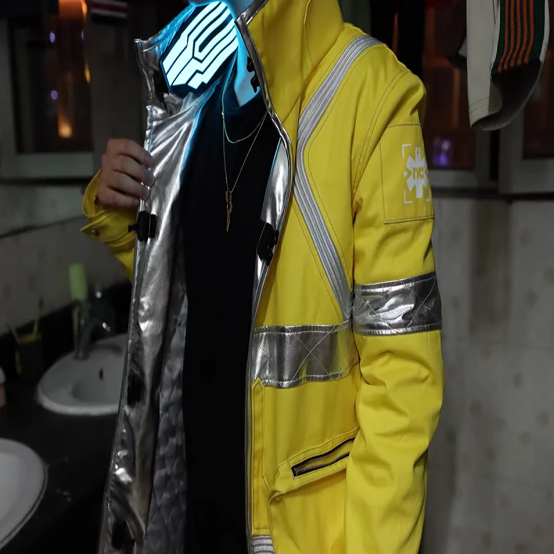 David Martinez Cosplay kostýmy žltý svetelný kabát anime edgerunneri rola hal Halloween Party bundy pre človeka