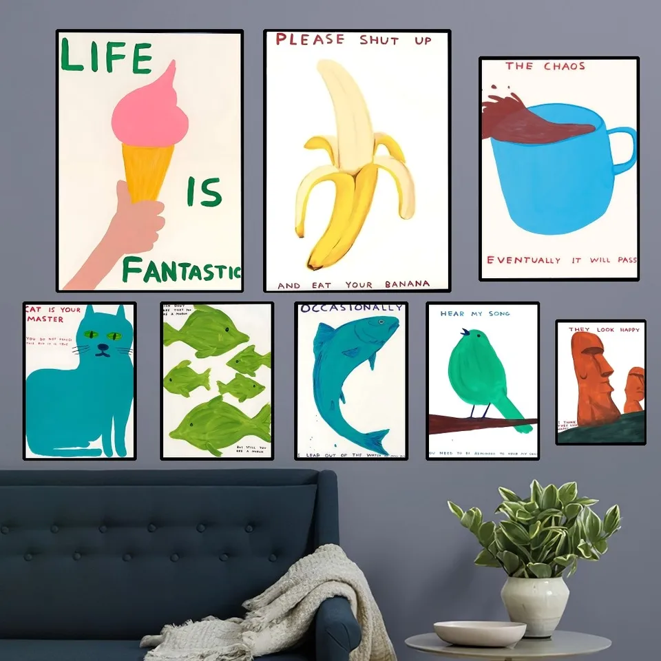 David Shrigley Visual Arts Plagát kraft papier vintage plagát nástenná maľba Štúdium estetické umenie malá veľkosť nálepky na stenu