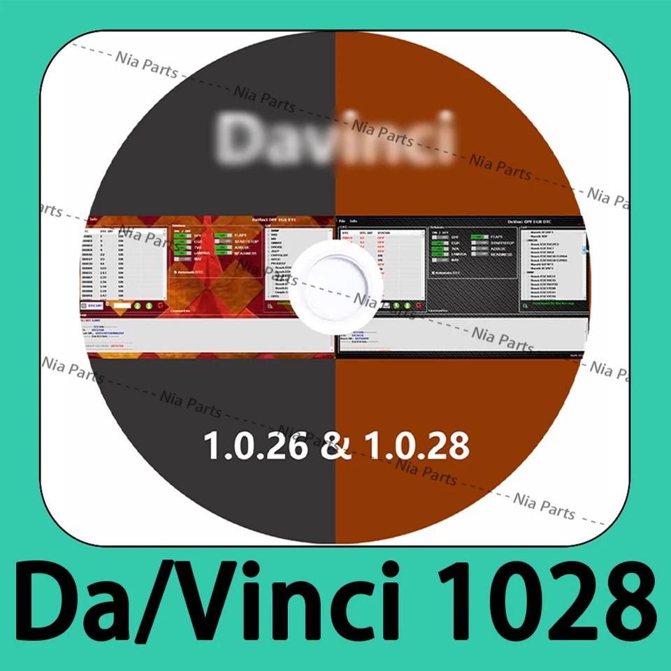 DAVINCI 1.0.28 1.026 Pre softvér KESS KTAG Softvér ECU Programovací nástroj nástroja OBD2 SKENER Inšpekčné nástroje ladenie automatického rozhrania automobily
