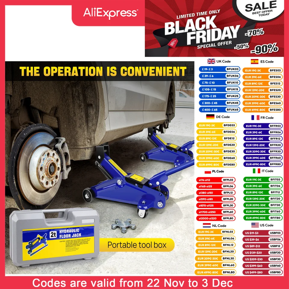 DayPlus Hydraulic Trolley Floor Jack 2 Ton prenosný ťažký automobil s výťahom na prenos oceľových rukoväť