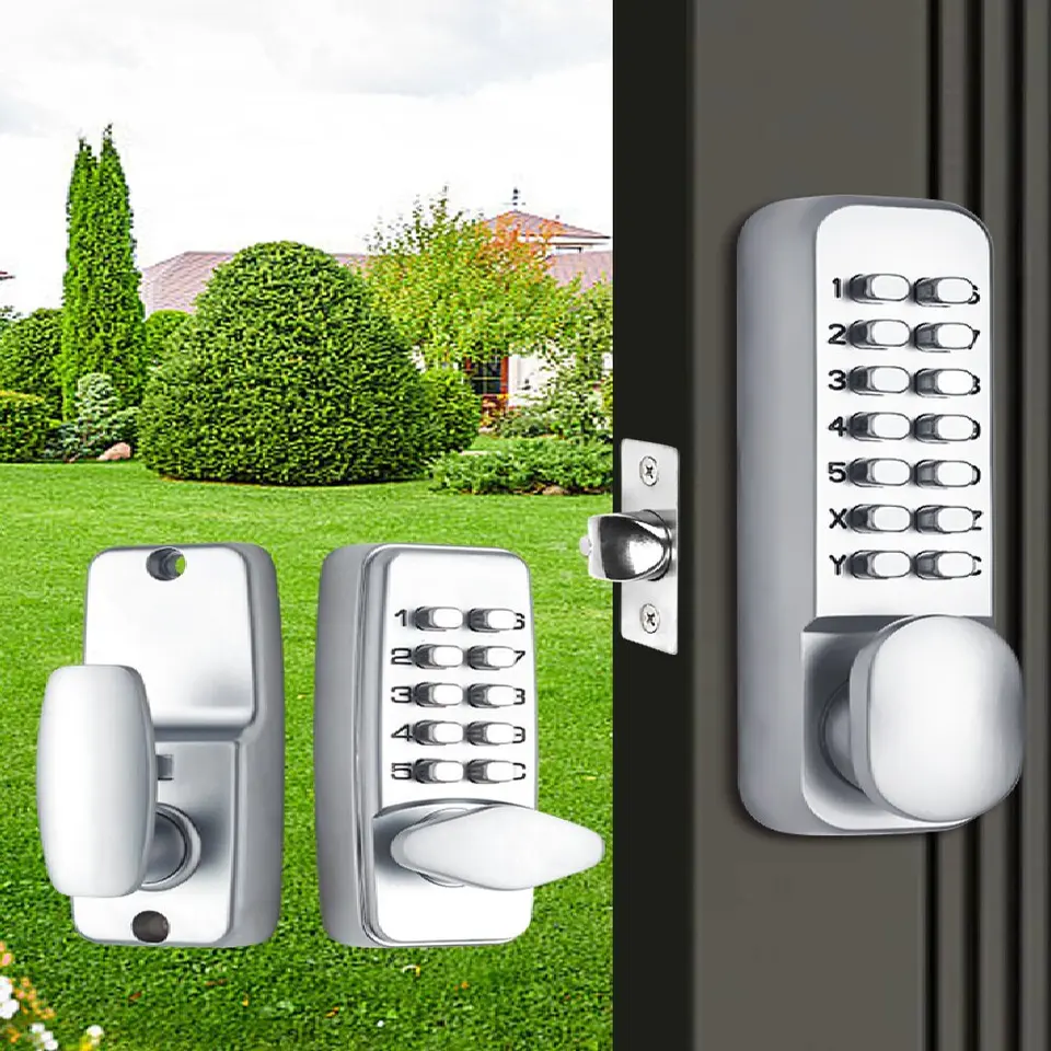Dažďový kovový zink zinok zliatiny bezkľúčové heslo Zamknutie dverí mechanická kombinácia zámku bezpečnostná rukoväť Code Lock pre hardware pre dvere domu