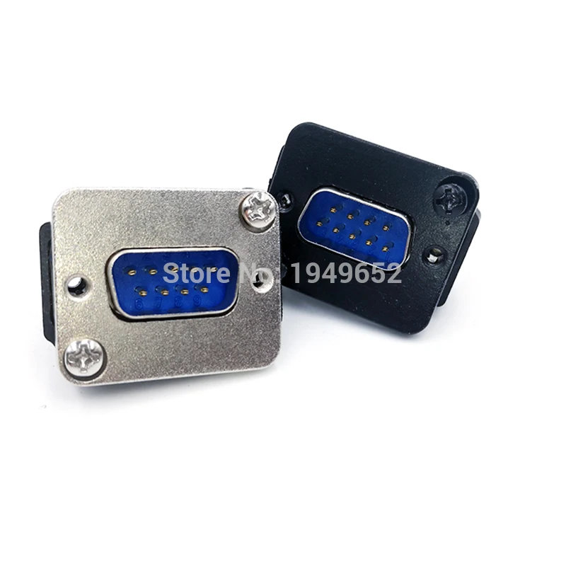 DB9 DATA KÁBLO KABBEL CONKEKTOR Plug Plug Plužná panel Pripevnenie D Typ konektora 9pinový port zásuvka ženský mužský adaptér DP9