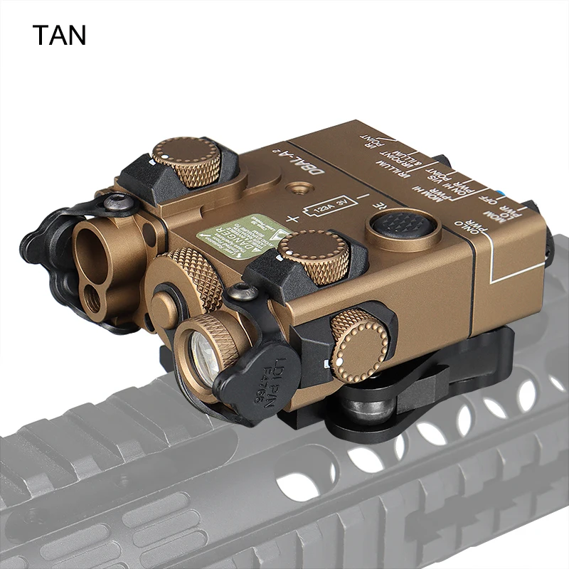 DBAL-A2 Dvojitý lúč zameraný na laser IR a zelený laserový LED LED biely svetlo iluminátor plného kovu s diaľkovým spínačom batérie GS15-0138