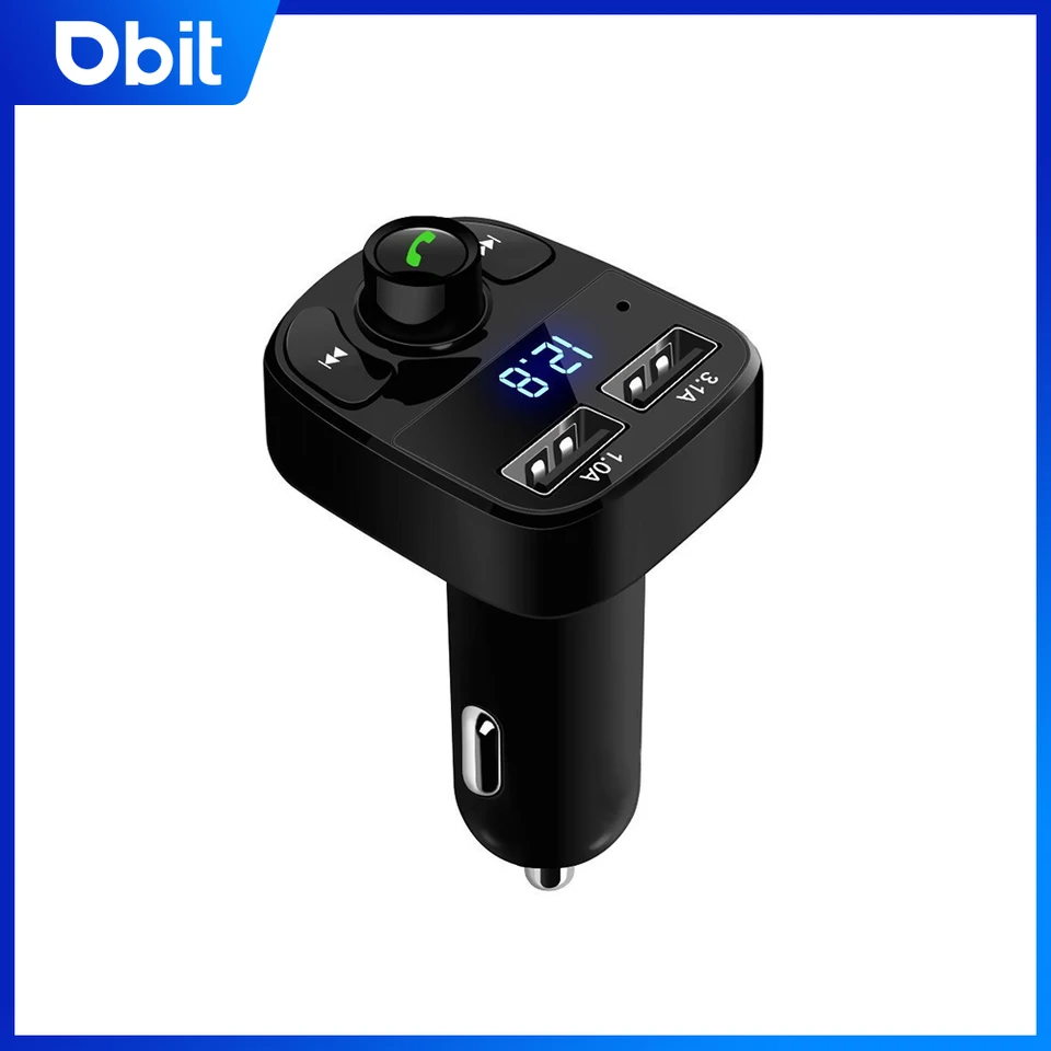 DBIT X8 Car Bluetooth 5.0 nabíjačka USB rozhranie FM Modulation Personmit U karta mp3 prehrávač mp3 Handio-free Audio Call HD Blue Excra