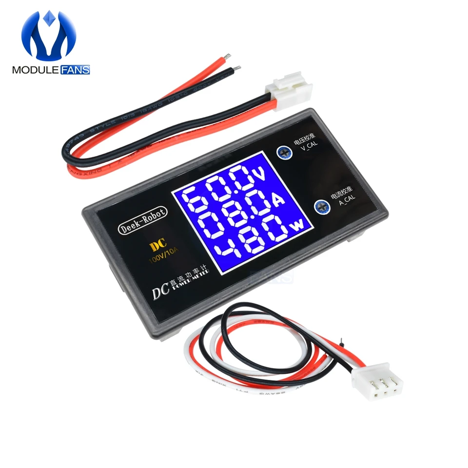 DC 100V 10A Digitálny LCD displej Voltmeter Wattmeter napätie prúdu prúdu výkonu detektorov modul 1000W