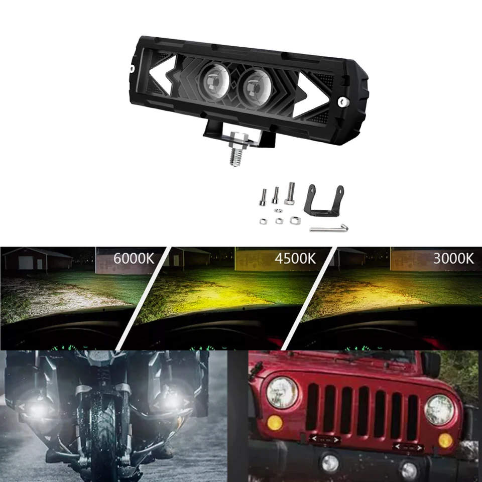 DC 12-80V 6-palcové hmlové pracovné svetlo reflektor pre motocykel vozidla Tractor SUV ATV LED práca