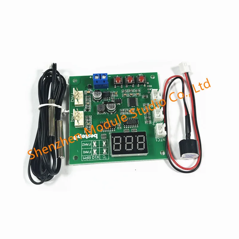 DC 12V 2 kanál 4 drôtový ventilátor PWM teplotný regulátor PC PC ventilátor Motor Ovládač LED digitálne termostat s NTC 10K sonda