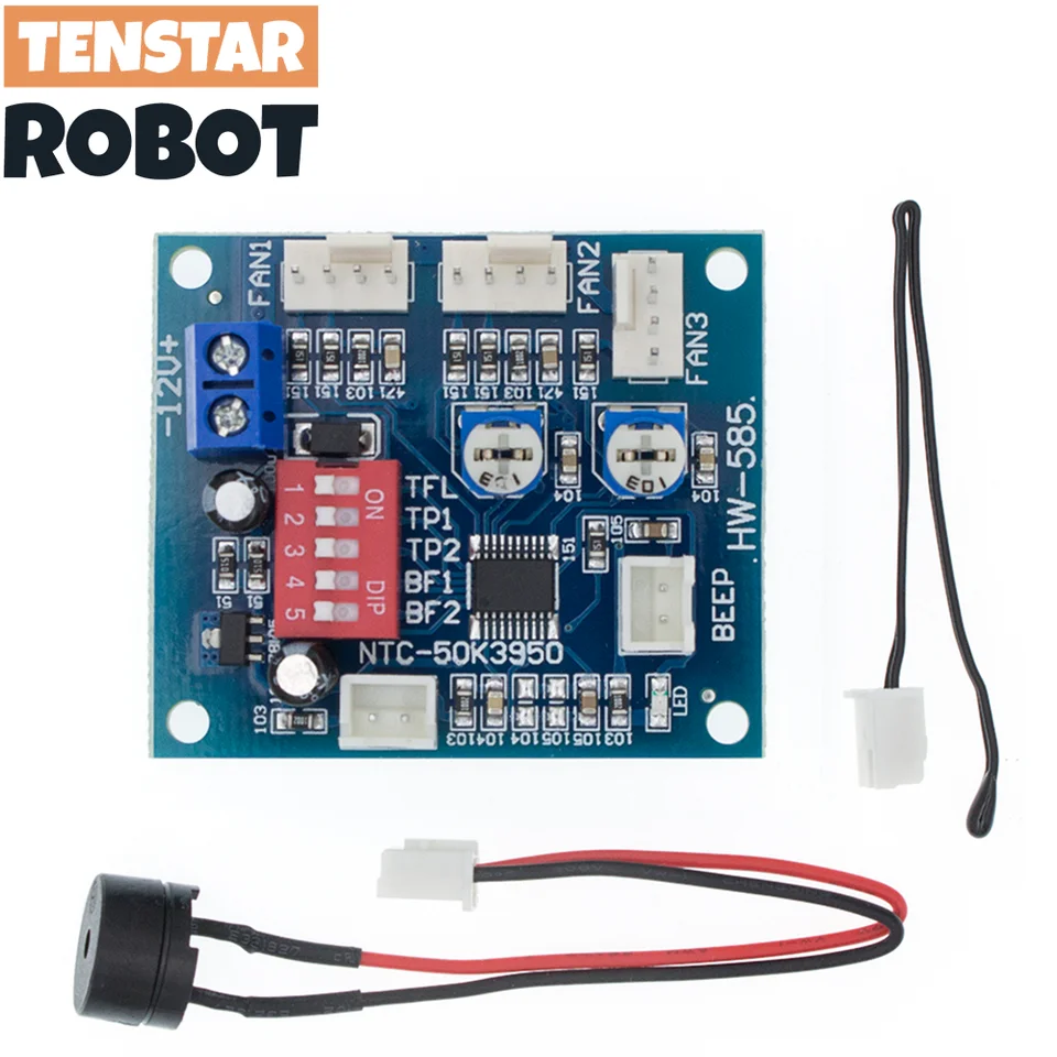DC 12V 5A PWM PC PC CPU Ventilátor teploty Riadiaca rýchlosť regulátora Rýchlosť Rýchlosť Rýchlosť teploty sondy Teplota Buzza