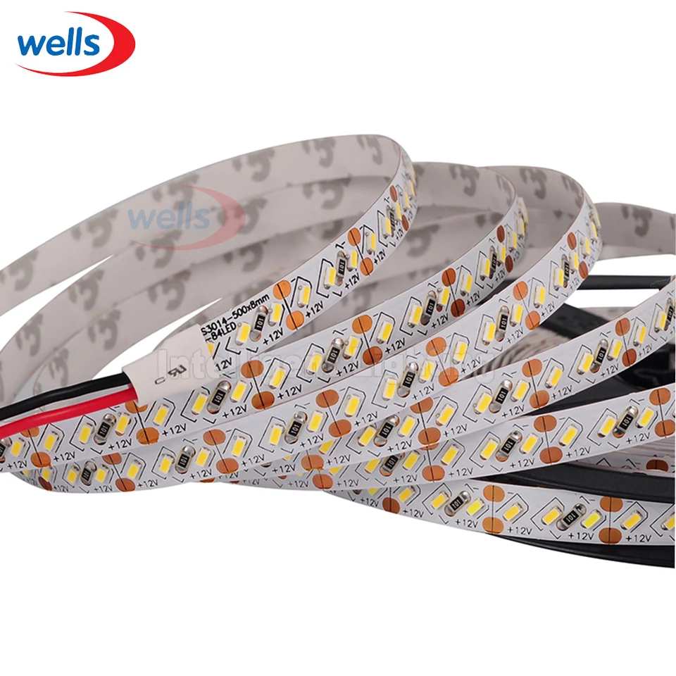 DC 12V 5M Superbright 8mm High Bright 3014 SMD 168LED/M biela/teplá biela pružná LED pásma LIGH NIE Vodotesná