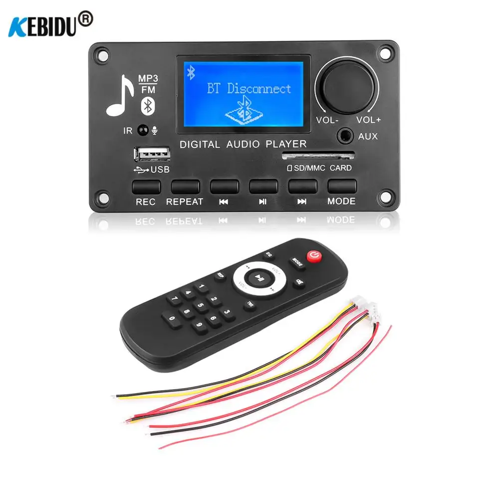 DC 12V MP3 Player Decoder Board Bluetooth 5.0 USB TF BT FM Line v hudbe MP3 Player Modul s LCD Screen Digital Audio Player Player