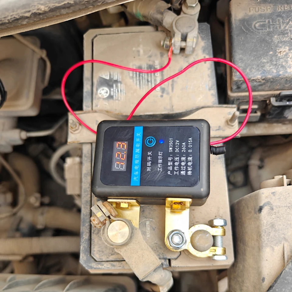 DC 12V Vzdialený prepínač batérie 260A Automatické vypnutie vypnutia prepínača prerušiteľné prepínač pre odrezok pre nákladné vozidlo SUV automobilu