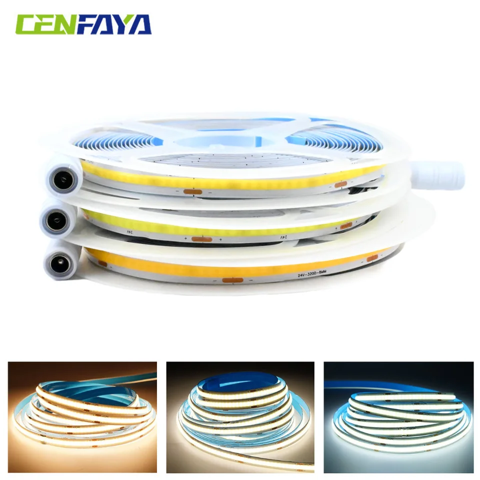 DC 24V COB LED SLIP LIGHT DC Rozhranie 2700-6000K SMALIBA CIR90+ 10 m vysoké lumenové páskové svetlá pre osvetlenie kuchyne pre spálne