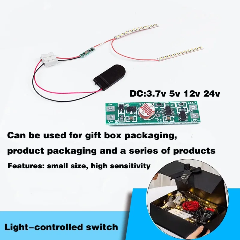 DC 3V 3,7V 5V 12V 24V 8 mm spínač mini svetla Senzor Dva pracovné modelové svetlo iba na nočné svetlo iba v deň prispôsobeného