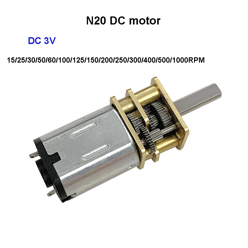 DC 3V N20 Mini Micro Metal Gear Motor DC Motors 15/25/30/50/10/16/115/150/250/300/400/500/1000 ot./min.