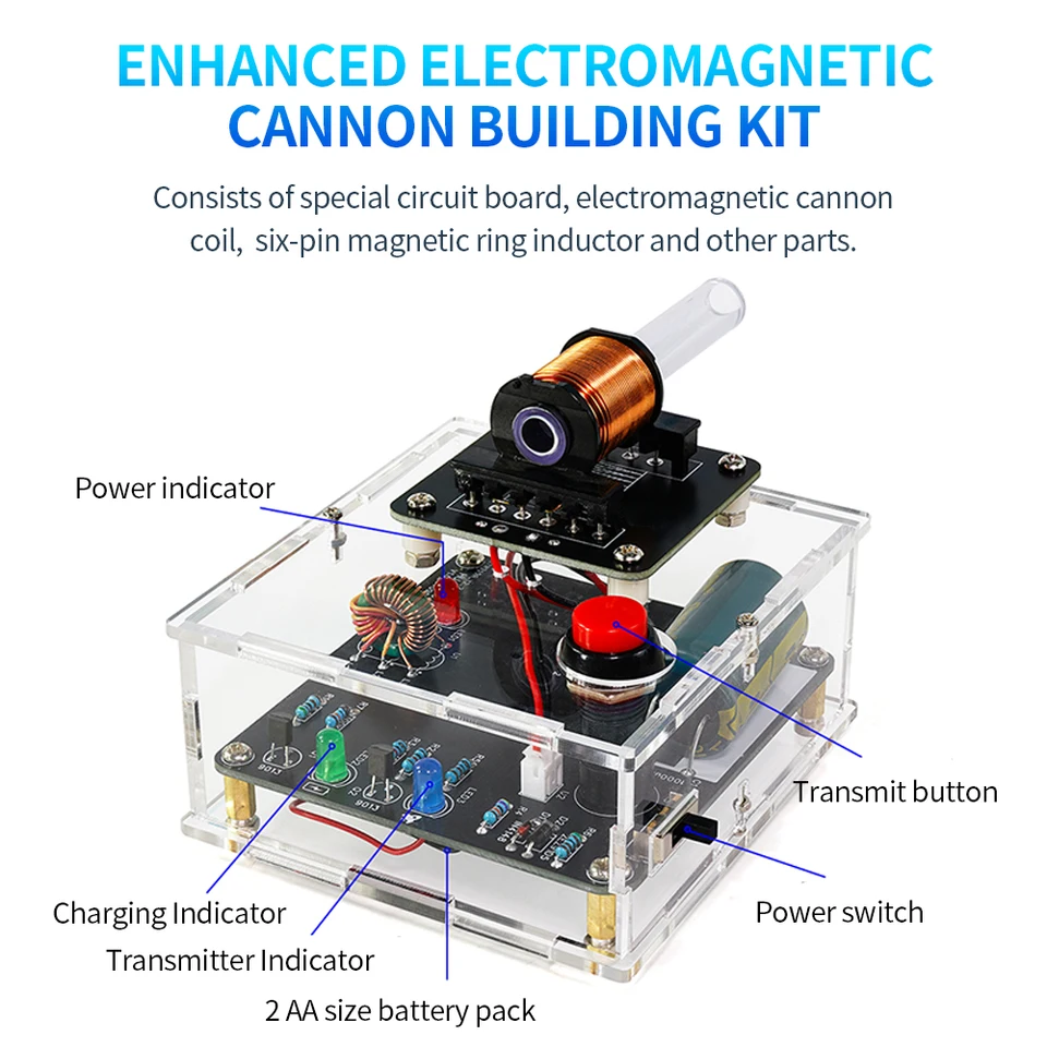 DC 3V Vysoké napätie elektromagnetické delo model DIY DIY ČASŤ ZVÝŠENIE ZVÝHODNUTIE MODULOVÉHO ZAVIEŤ Zváranie