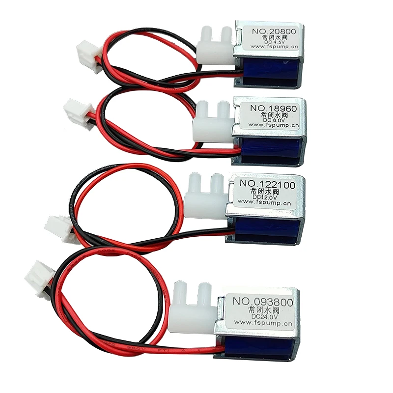 DC 4,5V 6V 12V 24 V 24 V Malý mini vodný ventil Elektromagnetický solenoidný ventil normálne uzavretý N/C Riadiaci ventil prietoku vody