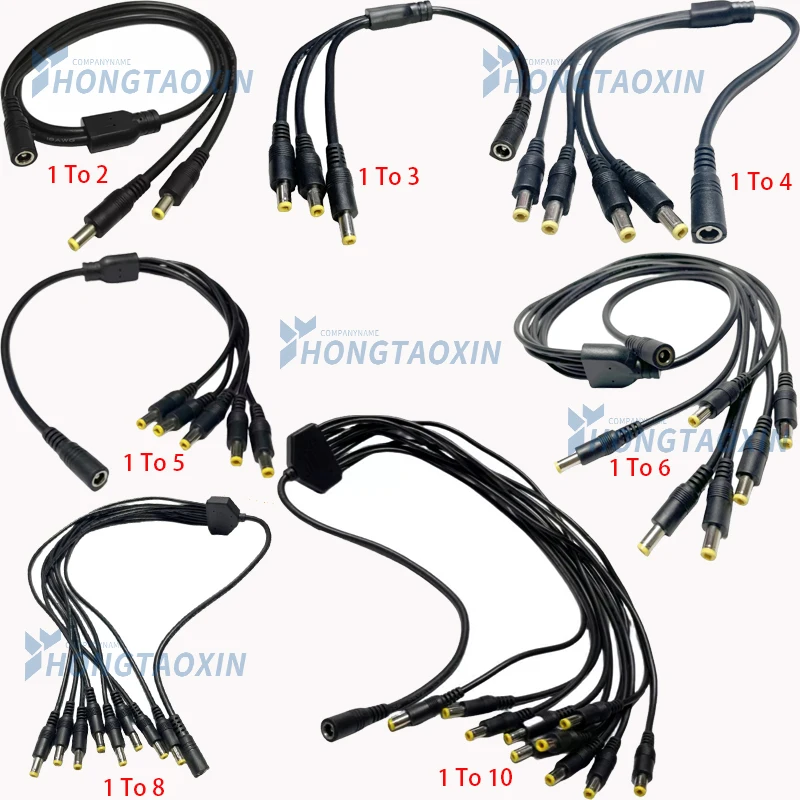 DC 5,5* 2,5 mm 1 až 2/3/4/5/6/8/11/15110, napájací kábel napájacieho rozbočovača 5V 12V 18awg konektorový kábel adaptéra pre LED pásové svetlá CCTV kamera CCTV
