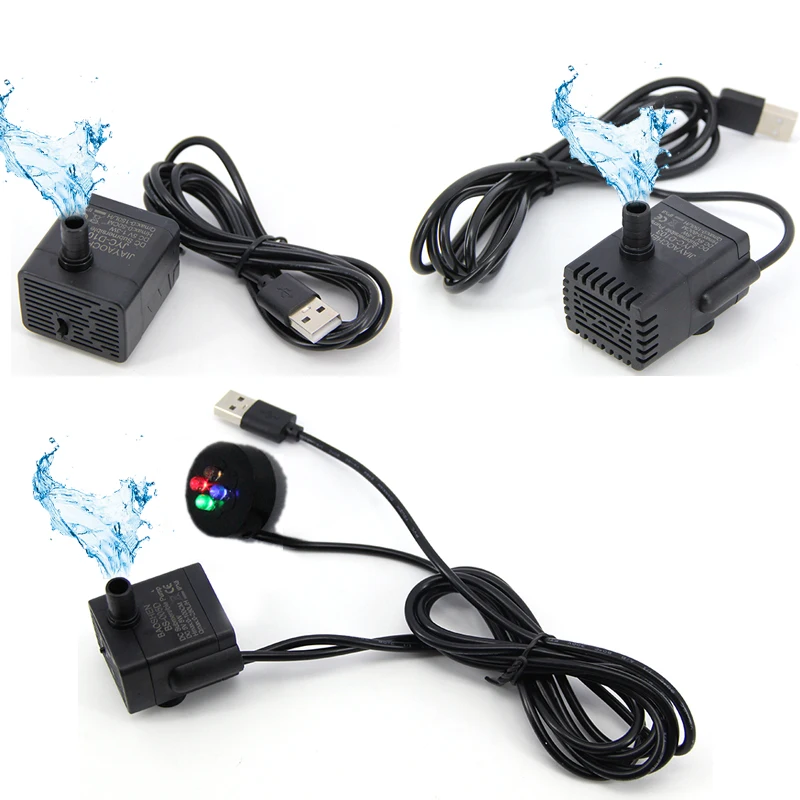 DC 5V 3W USB s LED konektorom mikro ponorné 4-LED čerpadlo akvárium akváriu FOURNAT