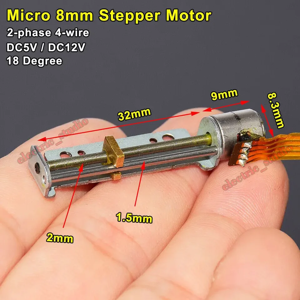 DC 5V/ 7,2V/ 12V Mini 2-fázový 4-drôtový krokový krokový krokový motor lineárny skrutkovací posúvací posúvač matica