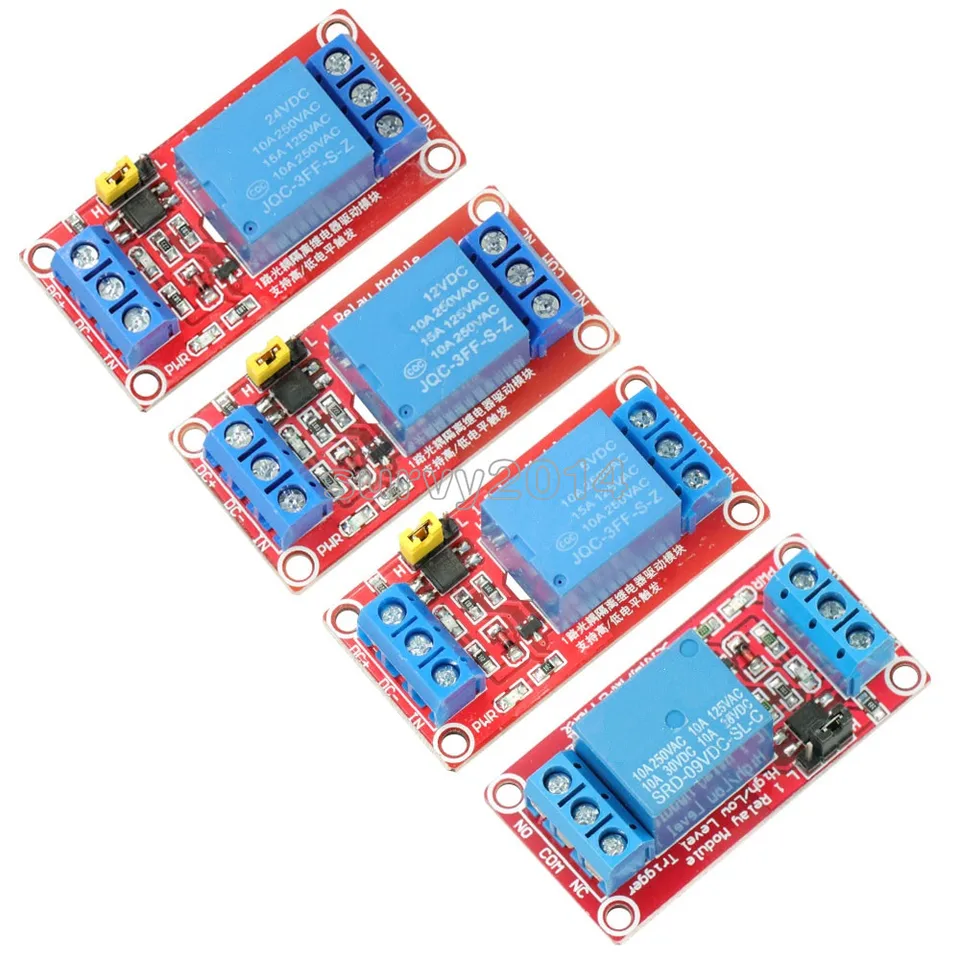DC 5V 9V 12V 24V 1 kanálový reléový modul s doskou OptoCoupler Shield Board High a Low Trigger Trigger napájací napájací modul pre Arduino