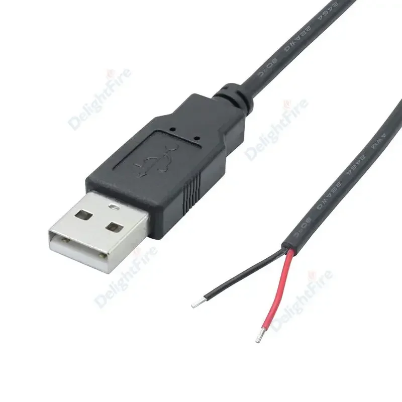 DC 5V USB 2.0 Typ Mužský 2 -kolíkový kábel napájacieho adaptéra Poplatok pre DC5V s jednou farbou LED pásma LED Svetlo