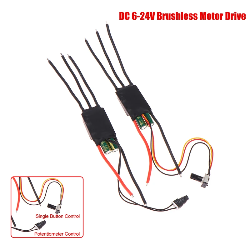 DC 6-24V Brushless Motor Ovládač 3-fázový bezohľadný jednotlivý DC DC Radič BLDC Controller Hallless DC Motor