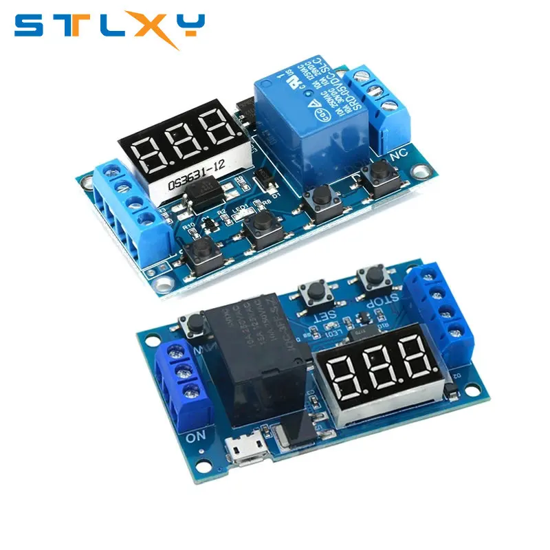 DC 6-30V SPOLAJTE MICRO USB 5V LED displej Automatizácia Cyklus Ovládanie Časového prepínača Ovládanie času oneskorenia Čas relé 6v 9v 12v 24v