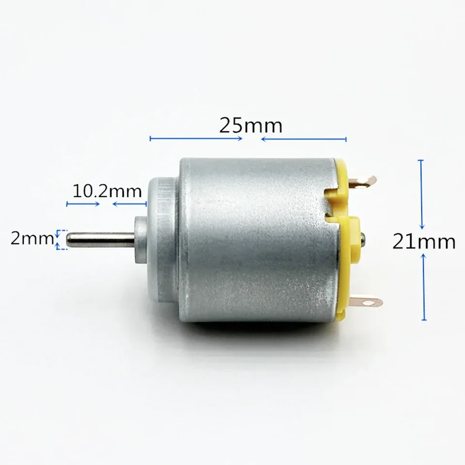 DC 6V 7,4V 9V 12V 11500 orpm Mini 140 okrúhly motor Micro 21MM RP140-12300 Round vretená s nízkym hlukom DIY HONY MODEL MODEL