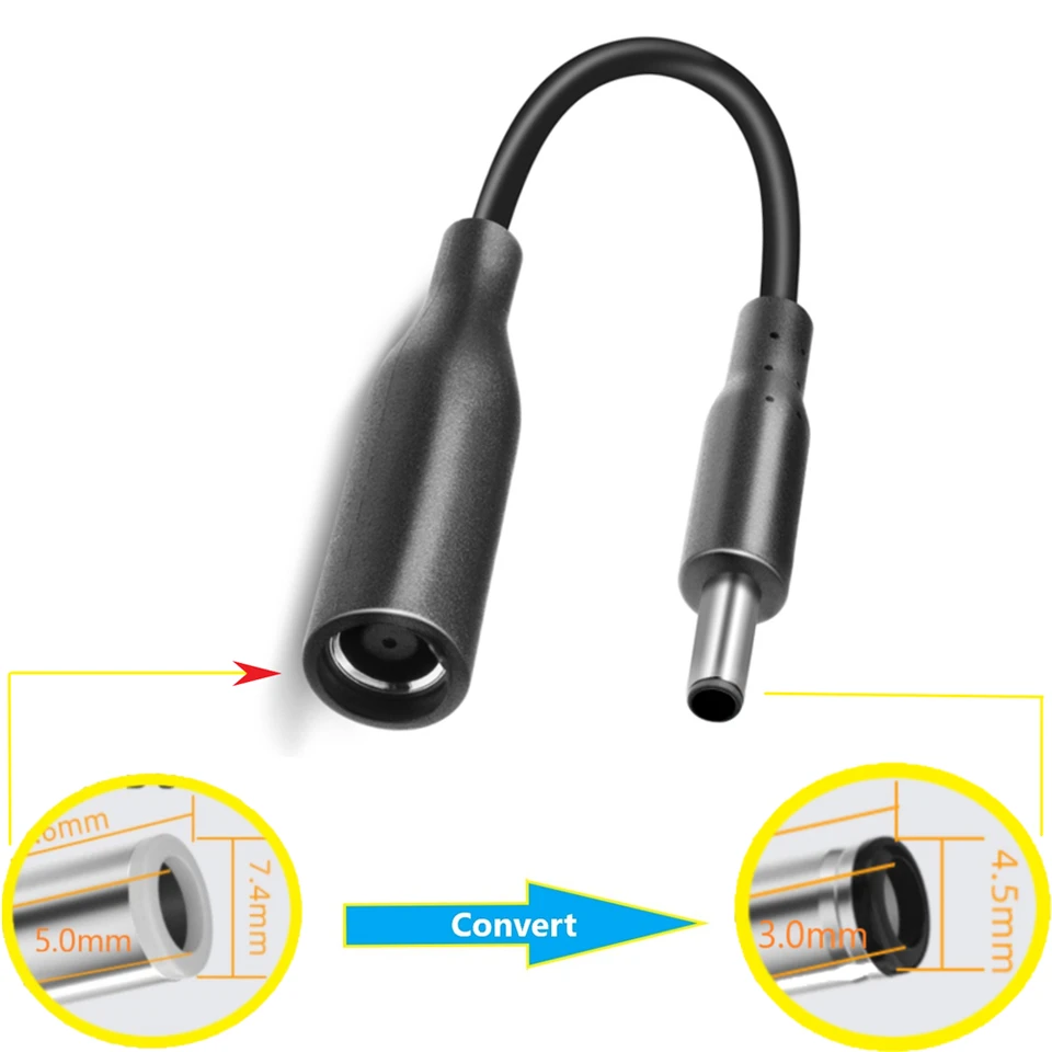 DC 7,4 mm 4,5 mm AC nabíjačku napájacieho adaptéra nabíjania prevodníka pre Dell pre HP