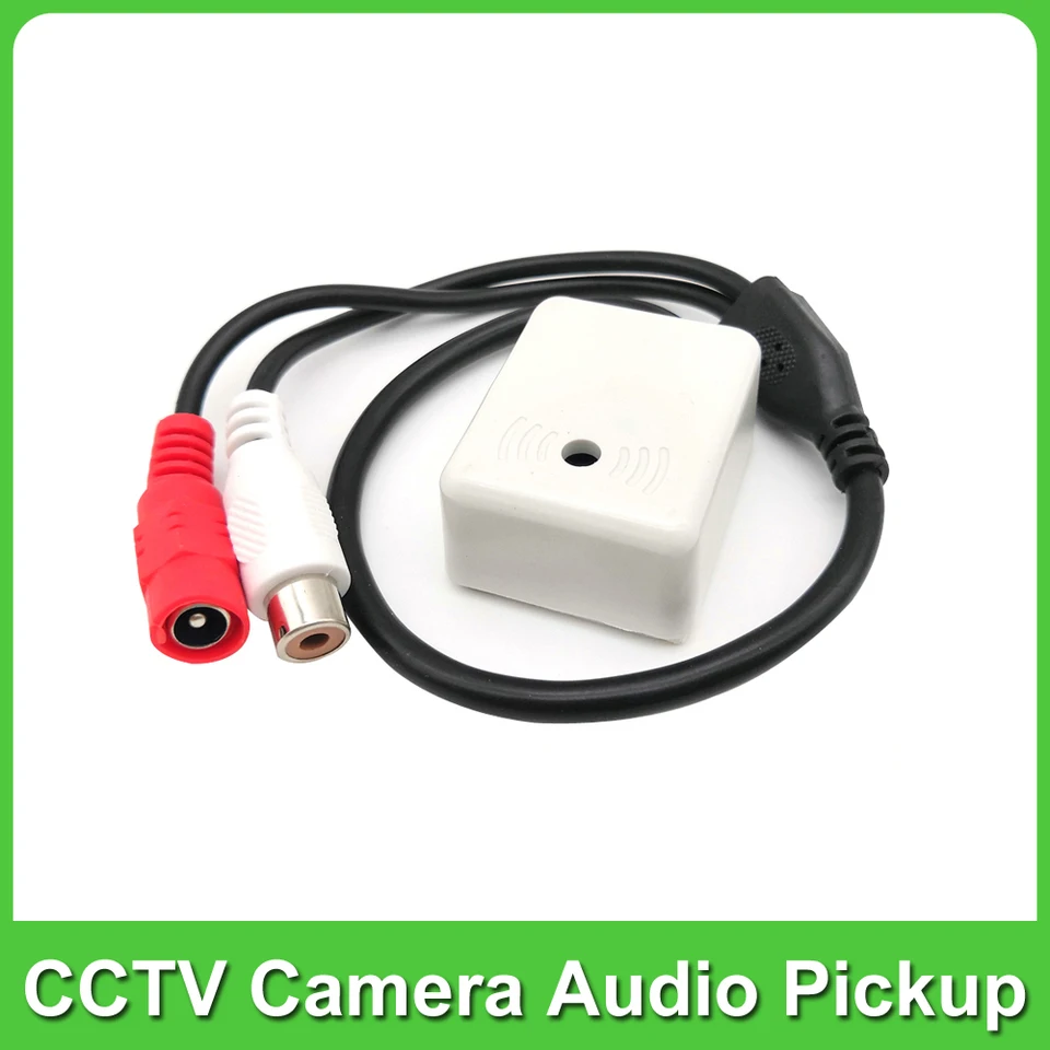 DC 9V-12V Mini mikrofónový zvukový monitor zvukového snímača Monitorovanie bezpečnosti RCA pre ženský adaptér pre bezpečnostný systém CCTV