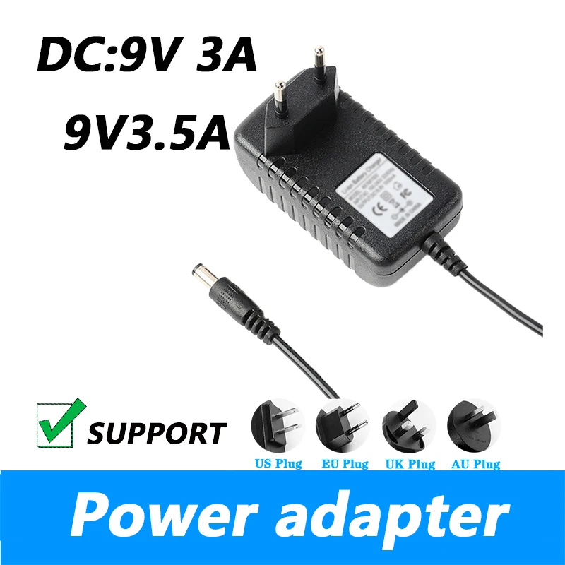 DC 9V 3A 9V 3.5A Európsky štandardný výkonový adaptér Skúšobné zariadenie Špeciálne napájacie napájanie UK Plug Plug adaptér