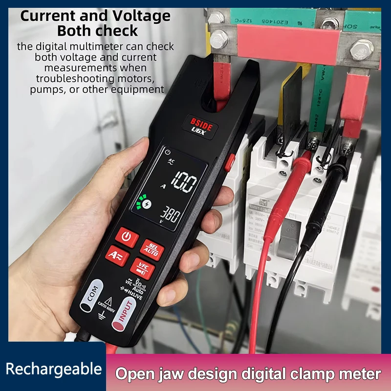 DC AC prúdový svorka, nabíjateľná digitálna multimeter s otvorenou čeľusťou s kapacitančnou diódou