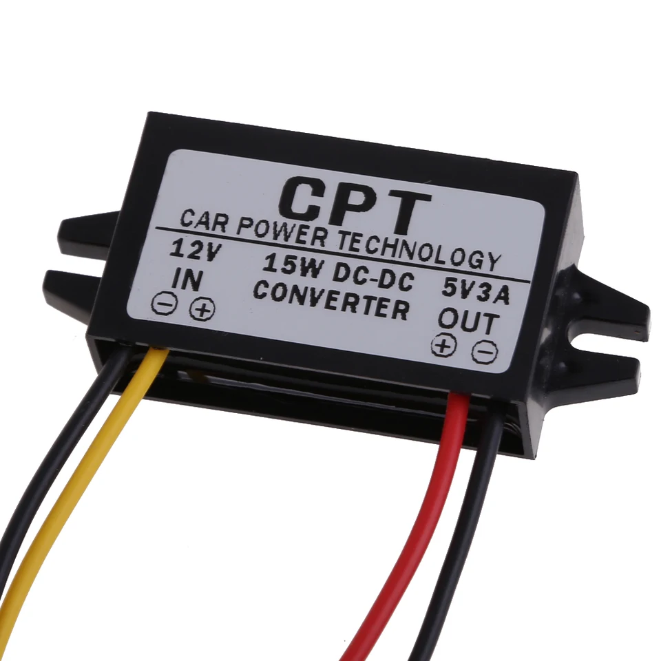 DC-DC 12V až 5V 3A 15W CAR CONVERTER MICRO MINI USB Krok nadol napätie napájací napájací adaptér Nízka teplota Automatická ochrana
