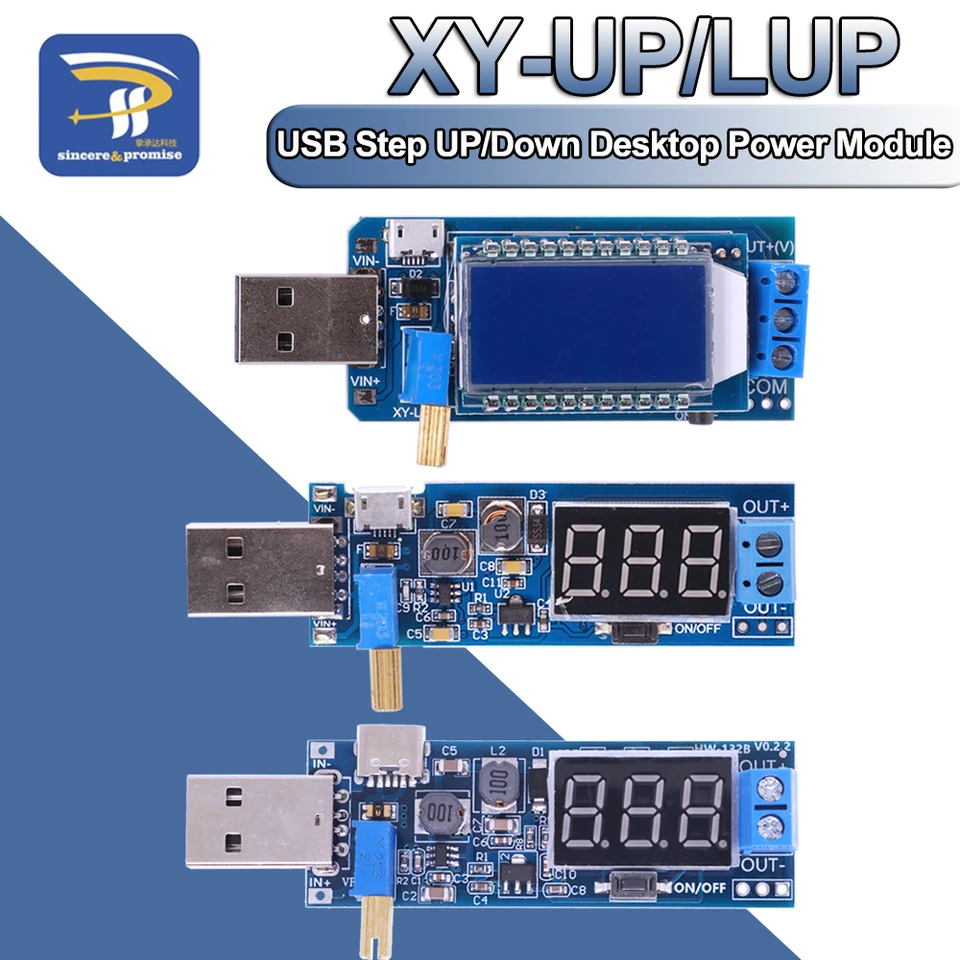 DC-DC 5V až 3,5V/9V/12V LCD USB Krok nahor/nadol Desktop napájací napájací modul Nastaviteľné nastavenie voltmeter Buck Converter Out 1,2V-24V
