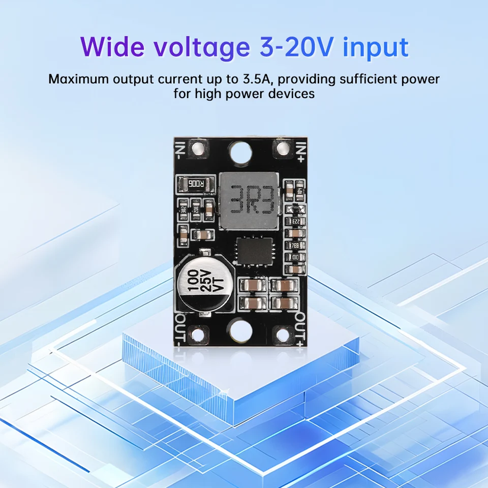 DC-DC Automatic Buck Boost Modul DC 3-20V až 3,3V 5V 12V Litium Battery Power Modul Modul Buck Boost Converter