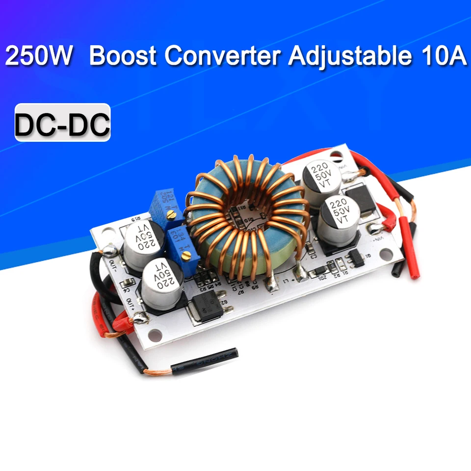 DC-DC Boost Converter Konštantný prúd mobilného napájacieho zdroja 10A 250W LED ovládač Step UP Modul