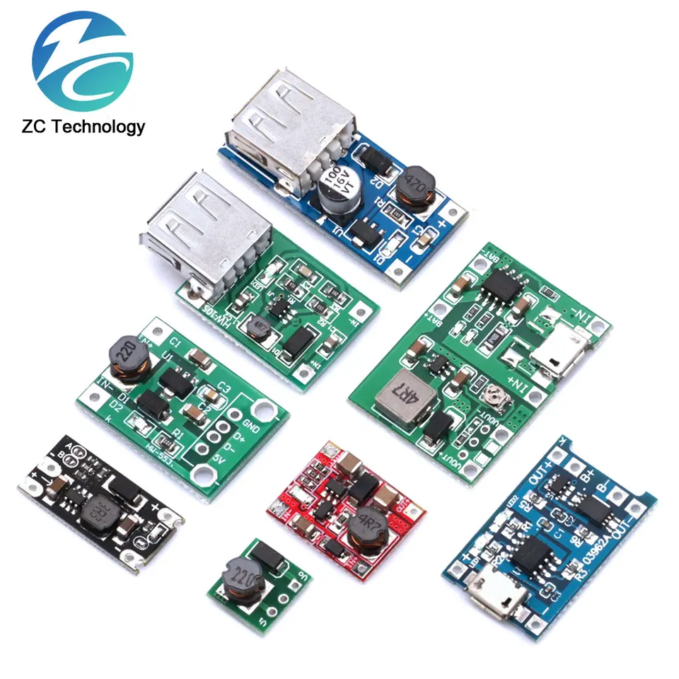 DC-DC Boost Modul 0,9-5V až 5V 9V 480MA 600MA 1A 3A USB Výstupné napätie o krok nahor 18650 Lítiová batéria pre fotoaparát pre telefón