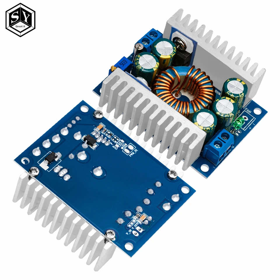 DC-DC High-Power Low Ripple 12A nastaviteľný krokový modul 95% Efektívny výkonový modul vozidla DC-DC High-Power Low Ripple 12A Adju