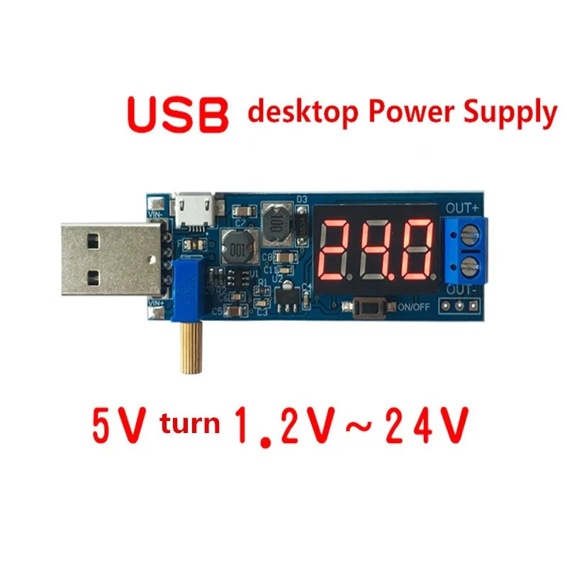 DC-DC USB Boost Energy Regulator Modul 5V až 3,3V 9V 12V 24 V Desktopový výkonový modul