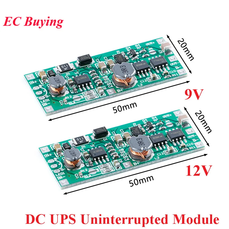 DC UPS nepretržitý nabíjací modul 5V-12V až 9 V 12V 1A 18650 Litium Battery Boost Step Up napájacie napätie riadiaca doska napätia
