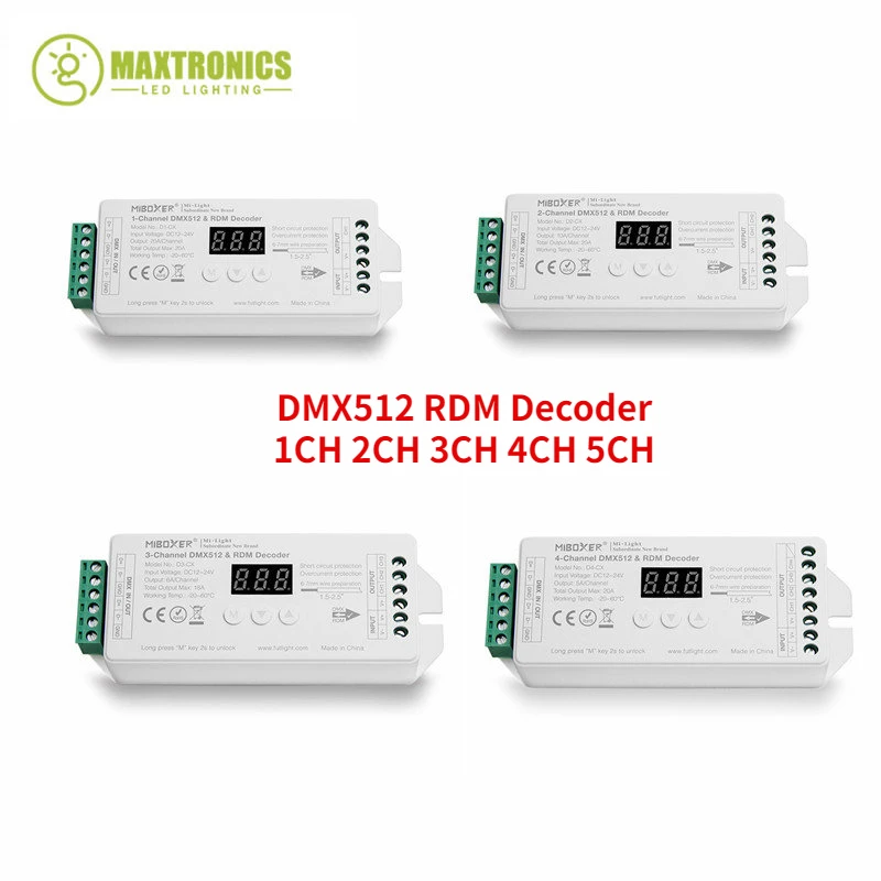 DC12-24V 1 2 3 4 5 kanálové konštantné napätie D1-CX D2-CX D3-CX D4-CX D5-CX DMX512 RDM Dekodér 1ch 2ch 3ch 3ch 4ch 5ch pre LED svetlo pre LED svetlo