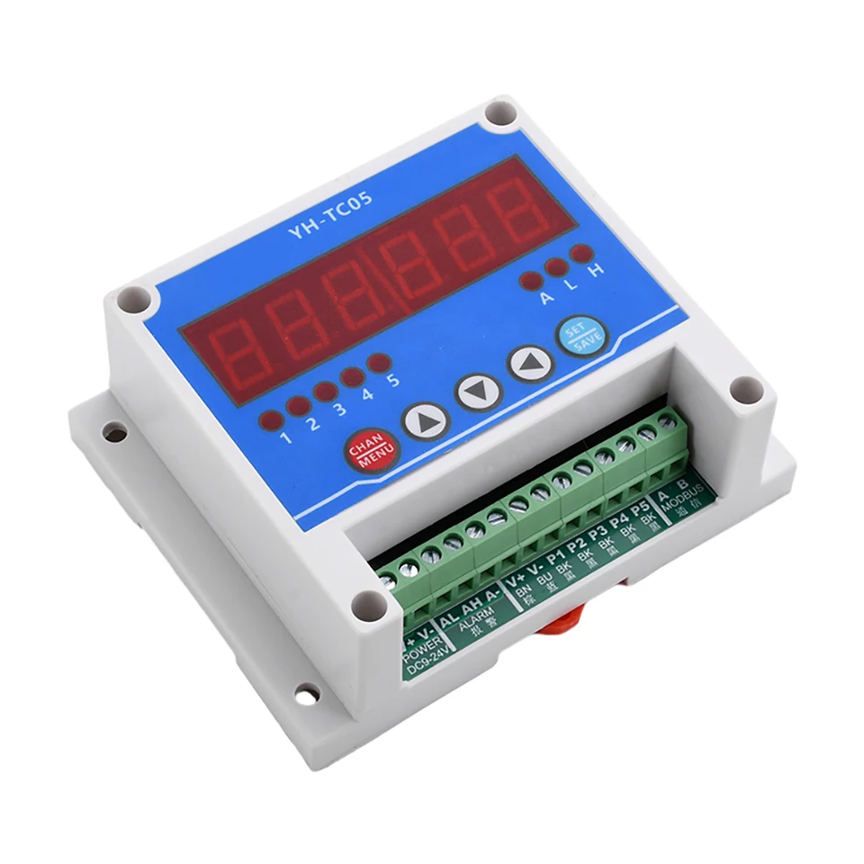 DC12-24V 5-kanálový tachometer, ktorý nekontaktný motor RPM Tachometer Hall Sense Stop Meter s funkciou modbus