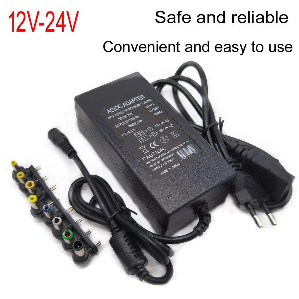 DC12V/15V/16V/18V/19V/20V/24V 4-5A 96W AC Universal Power Adapter